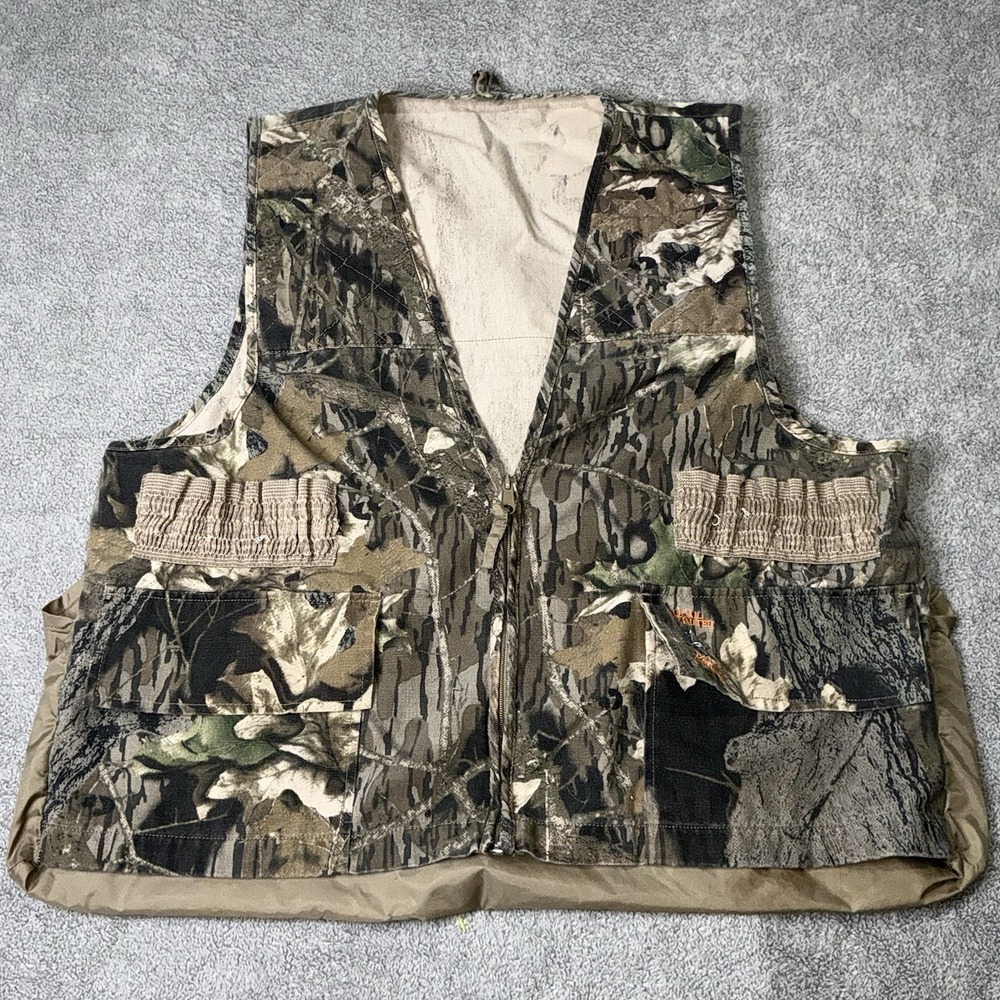 Quail Unlimited‎ Dove Hunter Game Vest Tree Camo Size XL  Game Pockets
